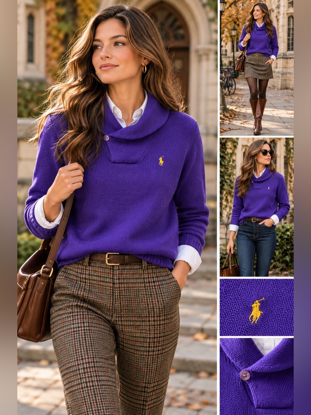 Ralph Lauren Purple Cowl Neck Sweater